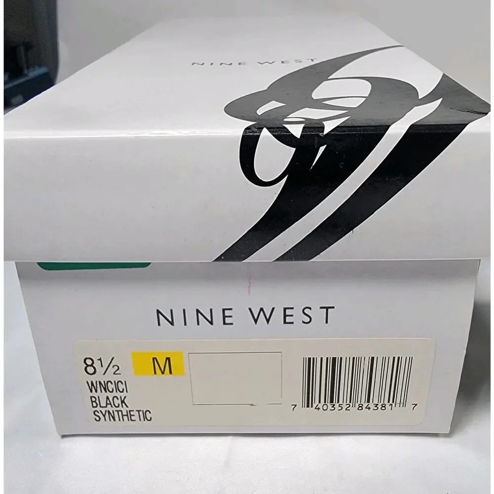 Nine West WNCICI Women 8.5M Black Patent Loafers Ballet Flats Slip On New In Box